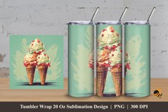 Vintage Ice Tumbler Wrap Sublimation Design 3 Product Image 1