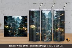 City Landscape Tumbler Wrap Sublimation Design 3 Product Image 1