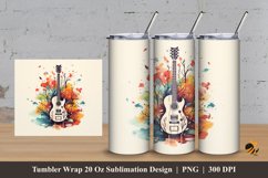 Guitar Solo Tumbler Wrap Sublimation Design 3 Product Image 1