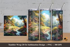Small River Tumbler Wrap Sublimation Design 3 Product Image 1