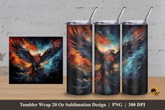 Dark Mystical Bird Tumbler Wrap Sublimation Design 3 Product Image 1