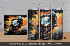 Colorful Motorcycle Tumbler Wrap Sublimation Design 3 Product Image 1
