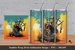 Funky Bagpipes Tumbler Wrap Sublimation Design 3 Product Image 1