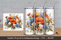 Beautiful Flowers Bush Tumbler Wrap Sublimation Design 3 Product Image 1