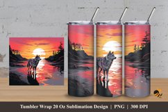 Wild Wolf Tumbler Wrap Sublimation Design 3 Product Image 1