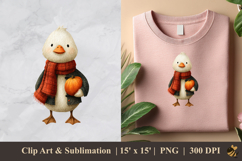 Goose And Pumpkin DTF Sublimation Clipart Design 3 Product Image 1