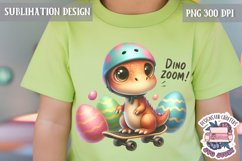 Cute Animal Dinosaur Sublimation Design PNG Spring Dino Product Image 1