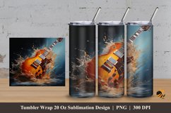 Guitar Painting Tumbler Wrap Sublimation Design 3 Product Image 1