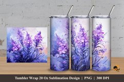 Painting Lavender Tumbler Wrap Sublimation Design 3 Product Image 1