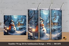 Magic Snowman Tumbler Wrap Sublimation Design 3 Product Image 1