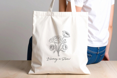 Vintage Wild Blossom Line Art Product Image 3