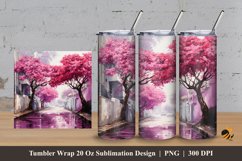 Sakura And Street Tumbler Wrap Sublimation Design 3 Product Image 1