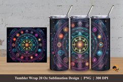 Colorful Zodiac Tumbler Wrap Sublimation Design 3 Product Image 1