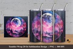 Painting Galaxy Moon Tumbler Wrap Sublimation Design 3 Product Image 1