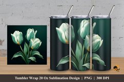 Tulip Flower Tumbler Wrap Sublimation Design 3 Product Image 1