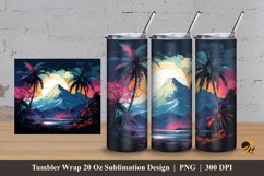 Colorful Mountain View Tumbler Wrap Sublimation Design 3 Product Image 1