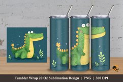 Cute Crocodile Tumbler Wrap Sublimation Design 3 Product Image 1