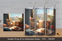 Beauty Cat Tumbler Wrap Sublimation Design 3 Product Image 1