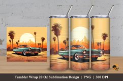Retro Car Tumbler Wrap Sublimation Design 3 Product Image 1