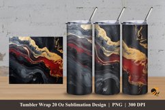 Black Red Marble Tumbler Wrap Sublimation Design 3 Product Image 1