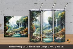 Waterfall Hill Tumbler Wrap Sublimation Design 3 Product Image 1