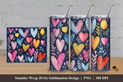 Cute Multicolor Love Tumbler Wrap Sublimation Design 3 Product Image 1