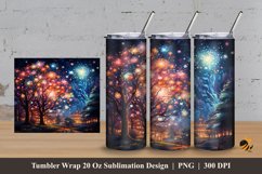 Sparkling Stars Tumbler Wrap Sublimation Design 3 Product Image 1