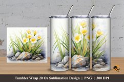 Nature flower Tumbler Wrap Sublimation Design 3 Product Image 1