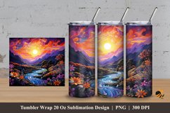 Colorful Valley Tumbler Wrap Sublimation Design 3 Product Image 1
