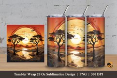 3d African Sunset Tumbler Wrap Sublimation Design 3 Product Image 1