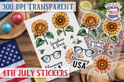 4th July sticker sheet USA Scrapbook PNG Independent Day Product Image 1