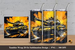 Military Tank Tumbler Wrap Sublimation Design 3 Product Image 1
