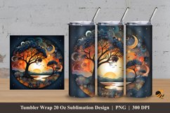 3D Nature Night Tumbler Wrap Sublimation Design 3 Product Image 1