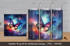 Butterfly Nebula Tumbler Wrap Sublimation Design 3 Product Image 1