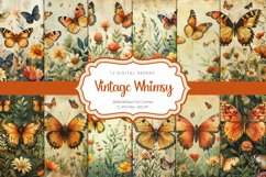 Vintage Whimsy 12 Digital Papers Product Image 1