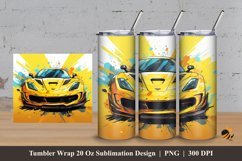 Racing Car Art Tumbler Wrap Sublimation Design 3 Product Image 1
