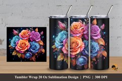 Beauty Spray Rose Tumbler Wrap Sublimation Design 3 Product Image 1