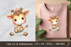 Adorable Giraffe DTF Sublimation Clipart Design 3 Product Image 1