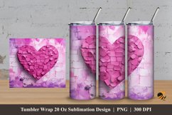 Lovable Heart Tumbler Wrap Sublimation Design 3 Product Image 1