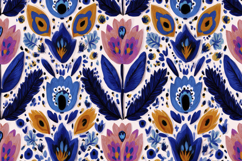 Folk Art Floral Pattern Background Product Image 1