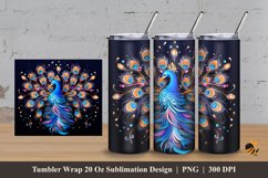 Peacock Queen Tumbler Wrap Sublimation Design 3 Product Image 1