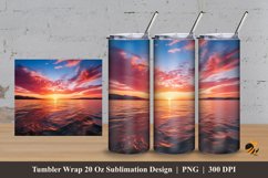 Sunrise Beach Tumbler Wrap Sublimation Design 3 Product Image 1