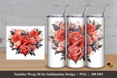 Melody of Flowers Tumbler Wrap Sublimation Design 3 Product Image 1