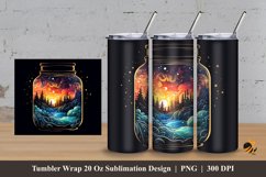 Starry Jar Tumbler Wrap Sublimation Design 3 Product Image 1