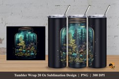 Pine Forest and Jar Tumbler Wrap Sublimation Design 3 Product Image 1