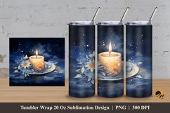 Candle Watercolor Tumbler Wrap Sublimation Design 3 Product Image 1