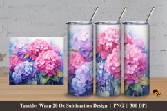 Hotensia Flower Tumbler Wrap Sublimation Design 3 Product Image 1