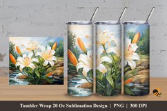 Coolness of The Lily Tumbler Wrap Sublimation Design 3 Product Image 1