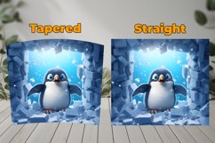 3D Penguin Cracked Ice Wall Tumbler Wrap Design Product Image 3