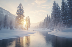 Winter Lake Background Wallpaper Product Image 1